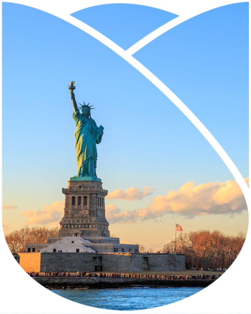 image of the statue of liberty in new york cropped into a rose